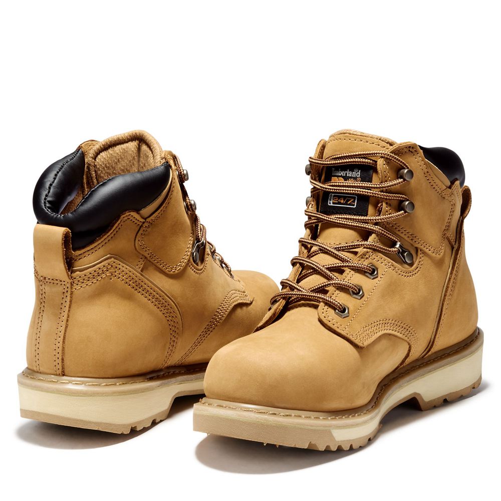 Botas de Trabajo Timberland Hombre Pro® Pit Boss 6\" Steel Toe Marrones - Chile NTJ-189502